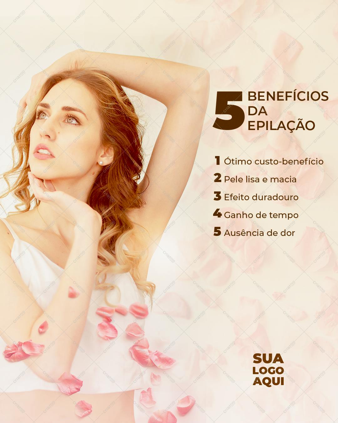 Post para Redes Sociais Benefícios da Epilação PSD Editável