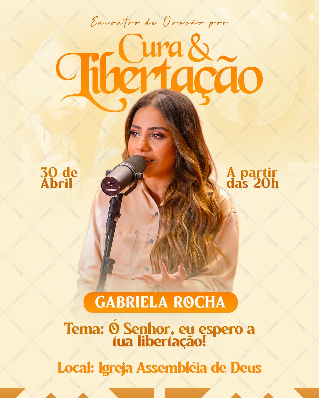 Flyer para Evento de Cura e Libertação PSD Editável