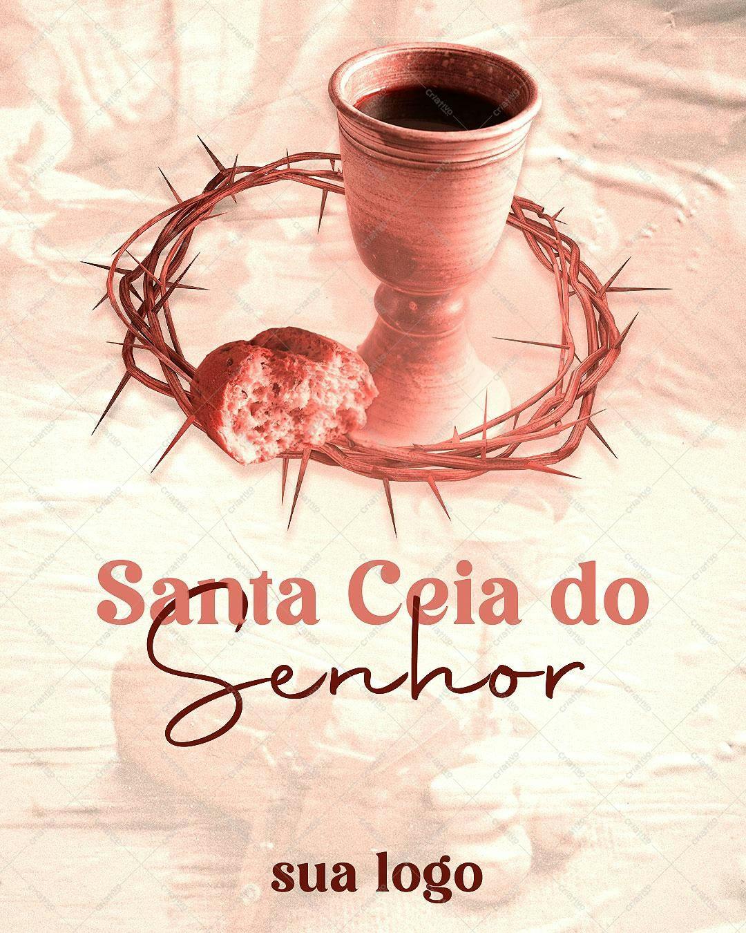 Convite para Santa Ceia PSD Editável