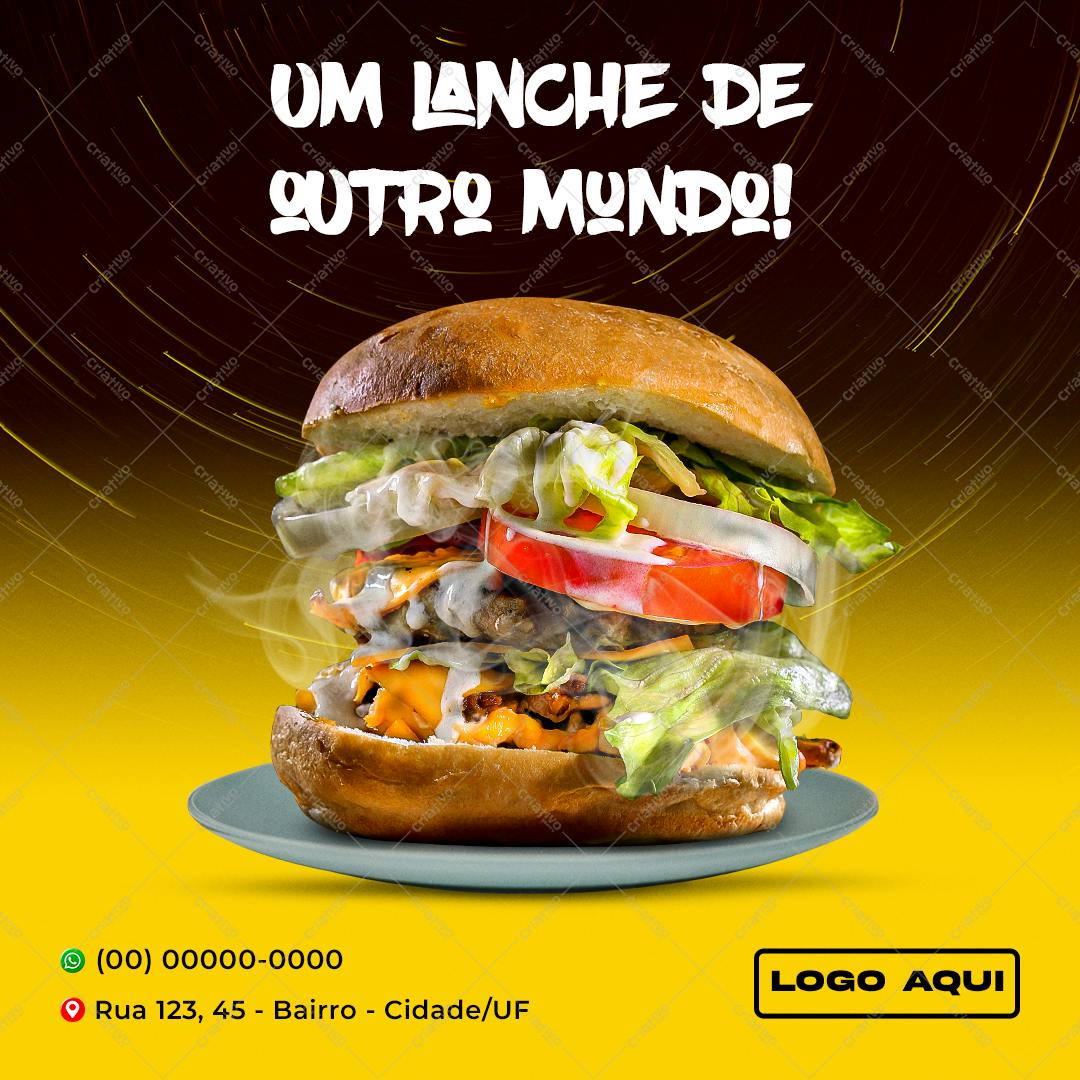 Template de Cardápio para Lanchonete PSD Editável