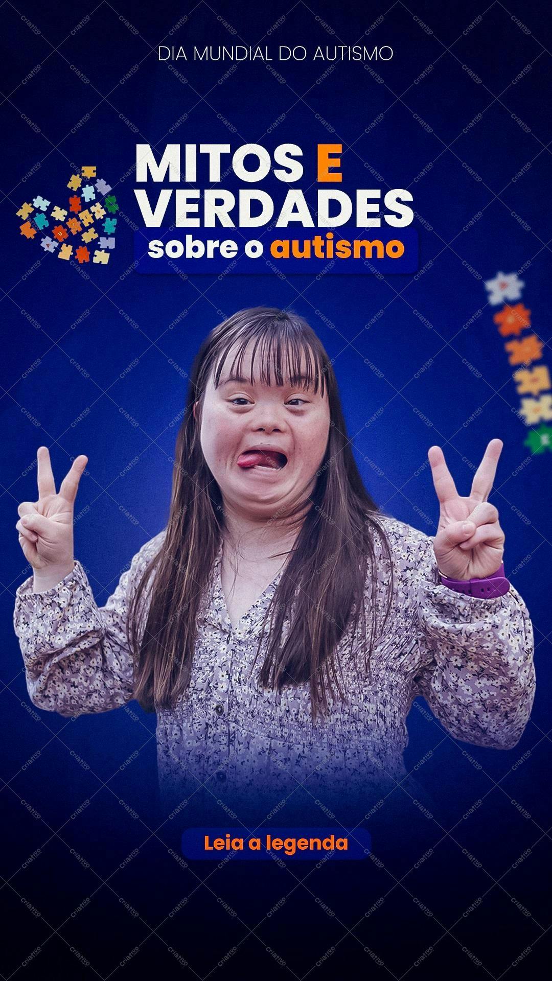 Post para Redes Sociais Dia Mundial do Autismo PSD Editável