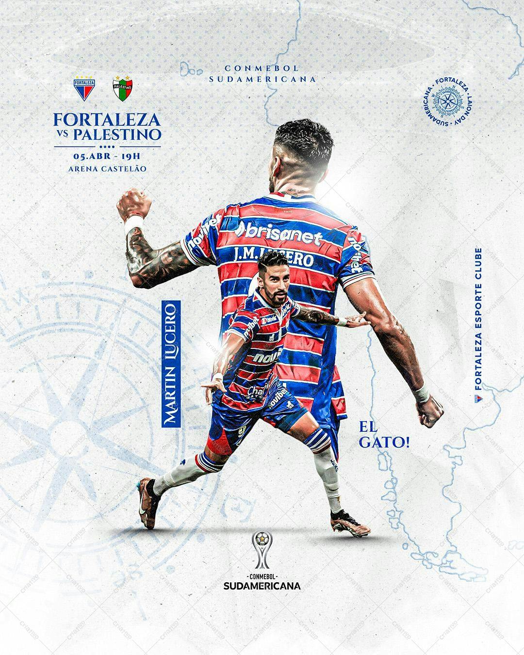 Poster para Jogo de Futebol Fortaleza x Palestino PSD Editável