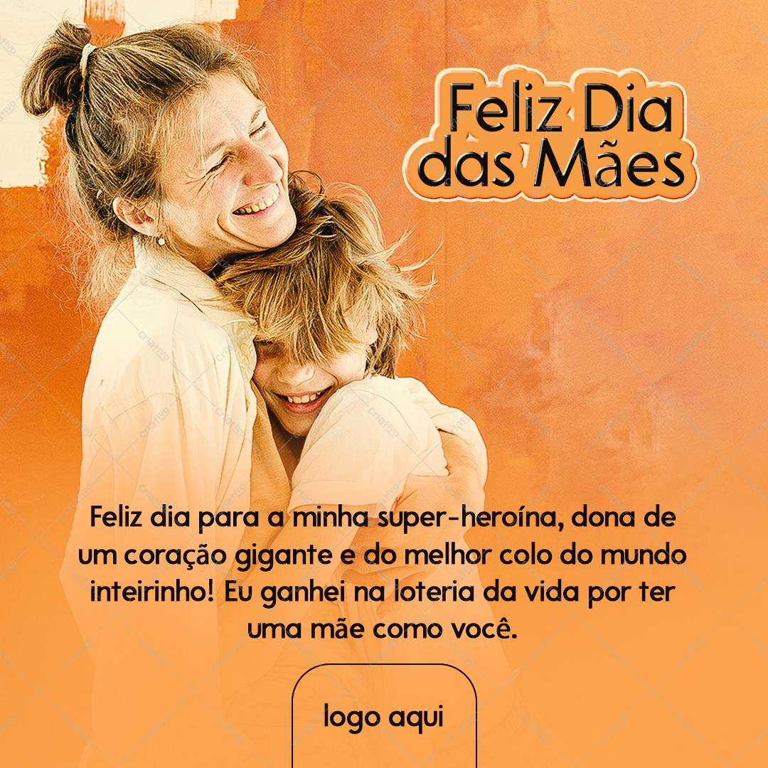 Postagem Dia das Mães com Mãe e Filho PSD Editável
