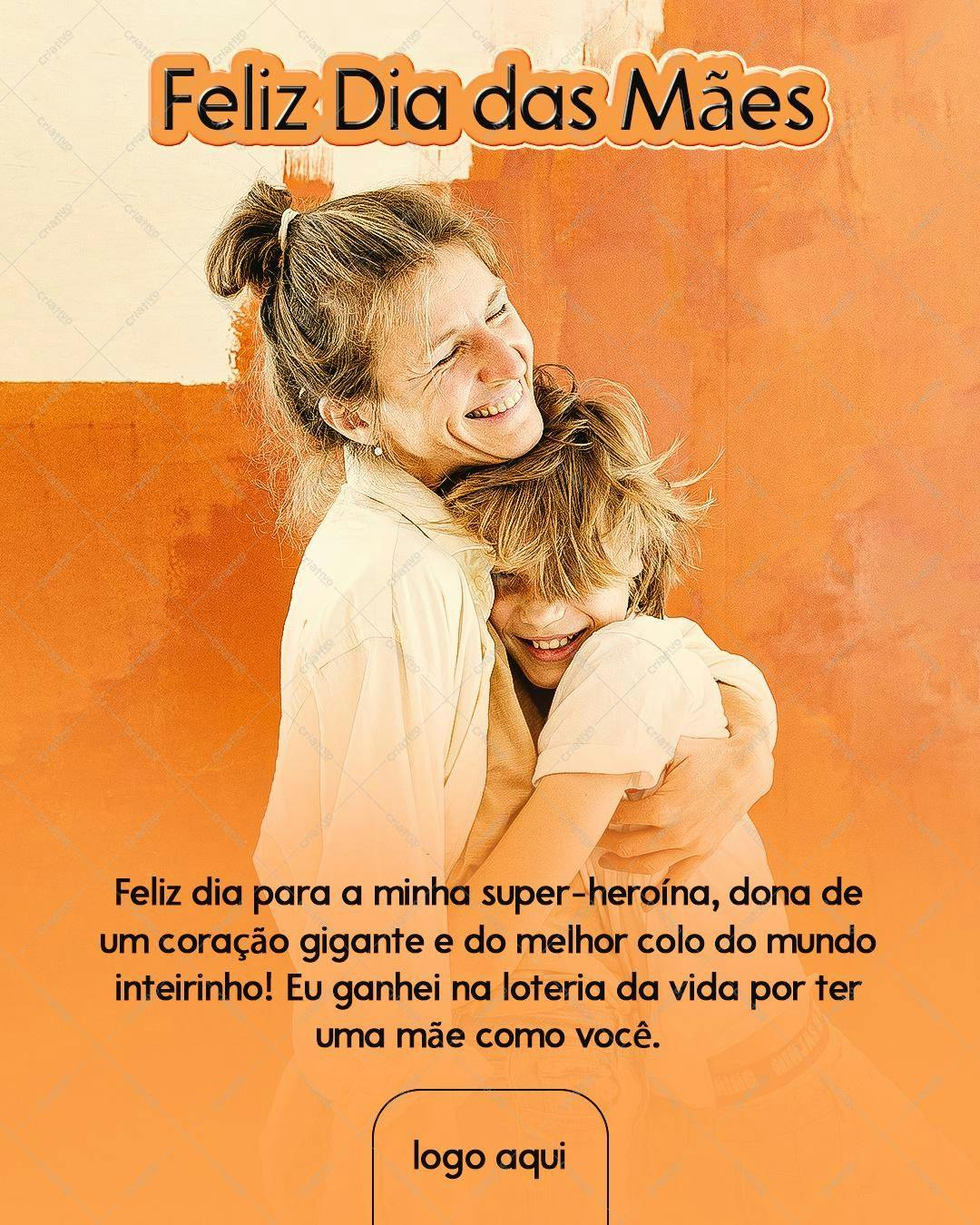 Flyer Dia das Mães com Mãe e Filho PSD Editável