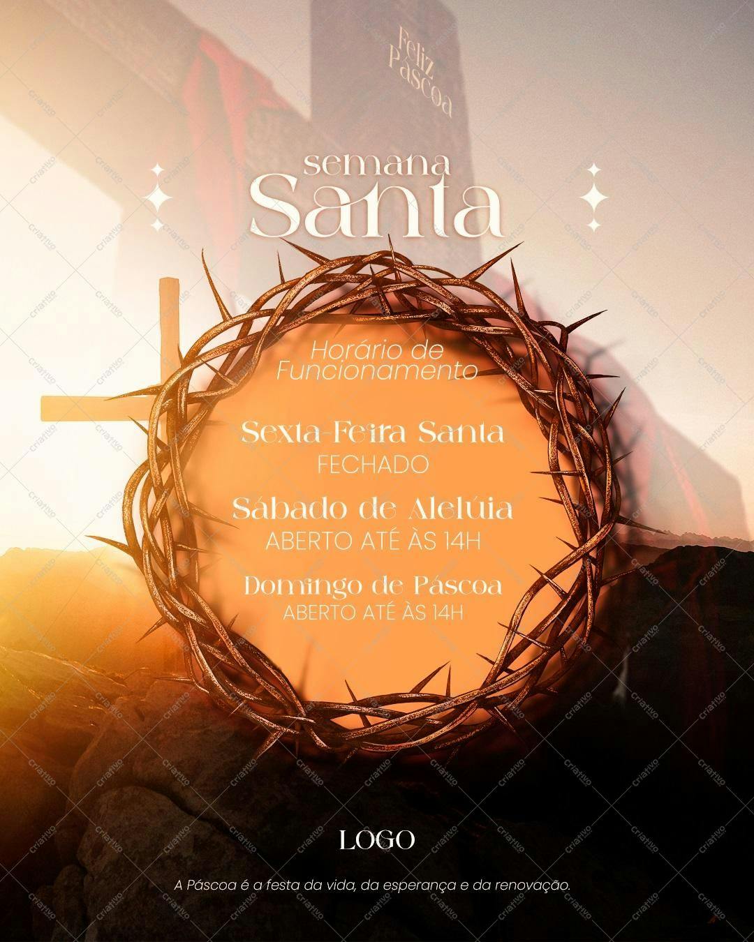 Flyer para Semana Santa PSD Editável