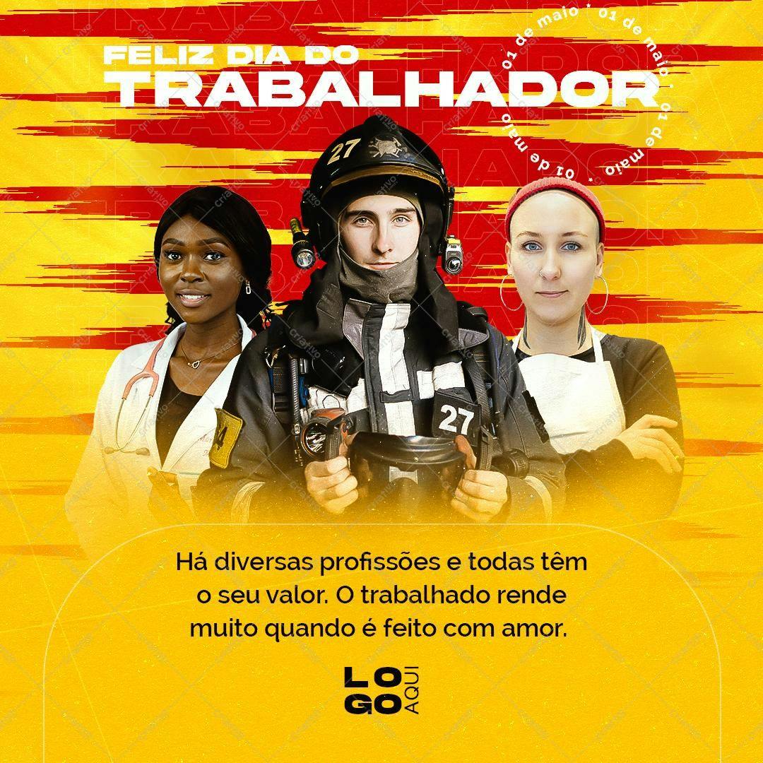 Postagem Dia do Trabalhador PSD Editável