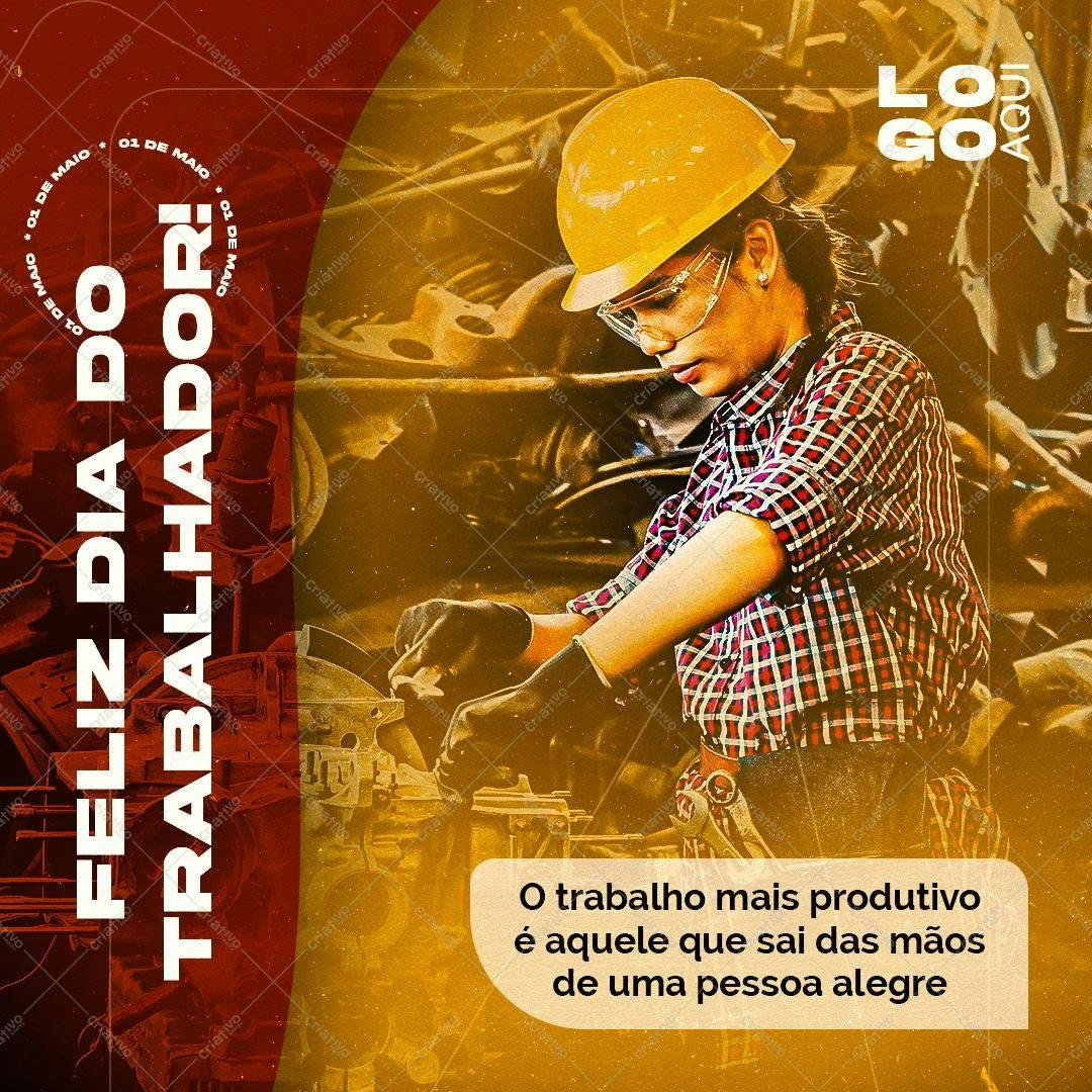 Post para o Dia do Trabalhador PSD Editável