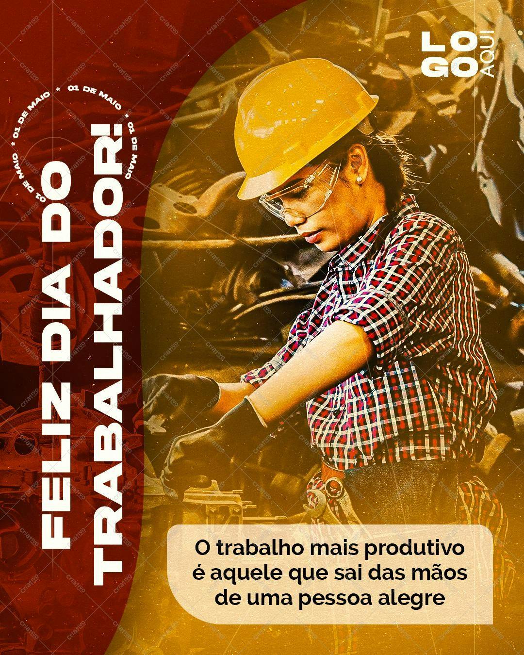 Post para Dia do Trabalhador PSD Editável