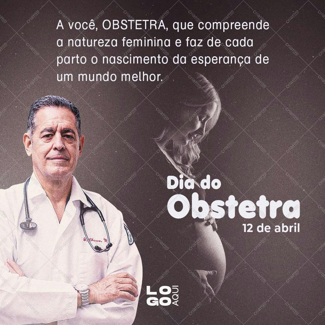 Post para o Dia do Obstetra PSD Editável