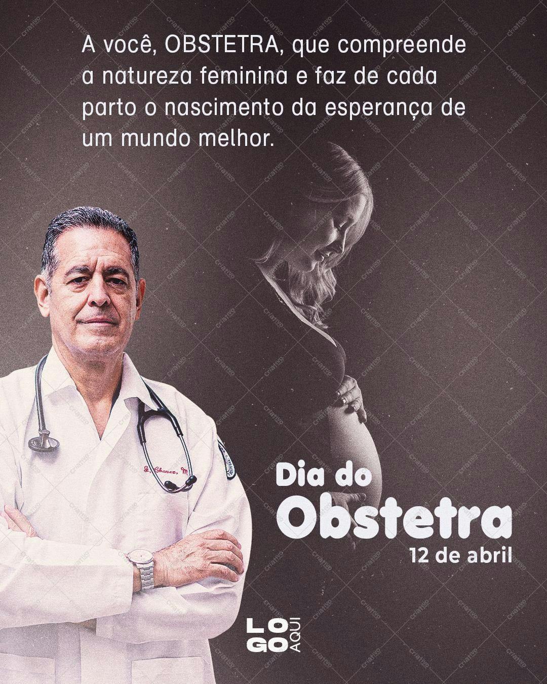 Post para Dia do Obstetra PSD Editável