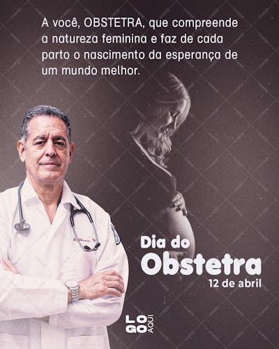 Dia Do Obstetra! , arte editável, imagens inclusas, PSD