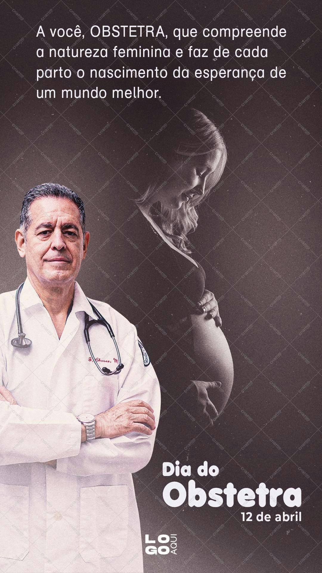 Post para Redes Sociais Dia do Obstetra PSD Editável