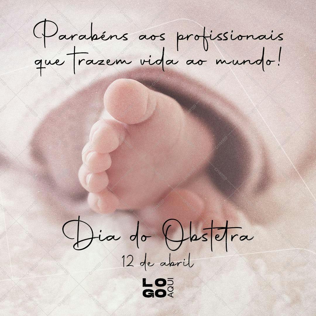 Post para o Dia do Obstetra PSD Editável