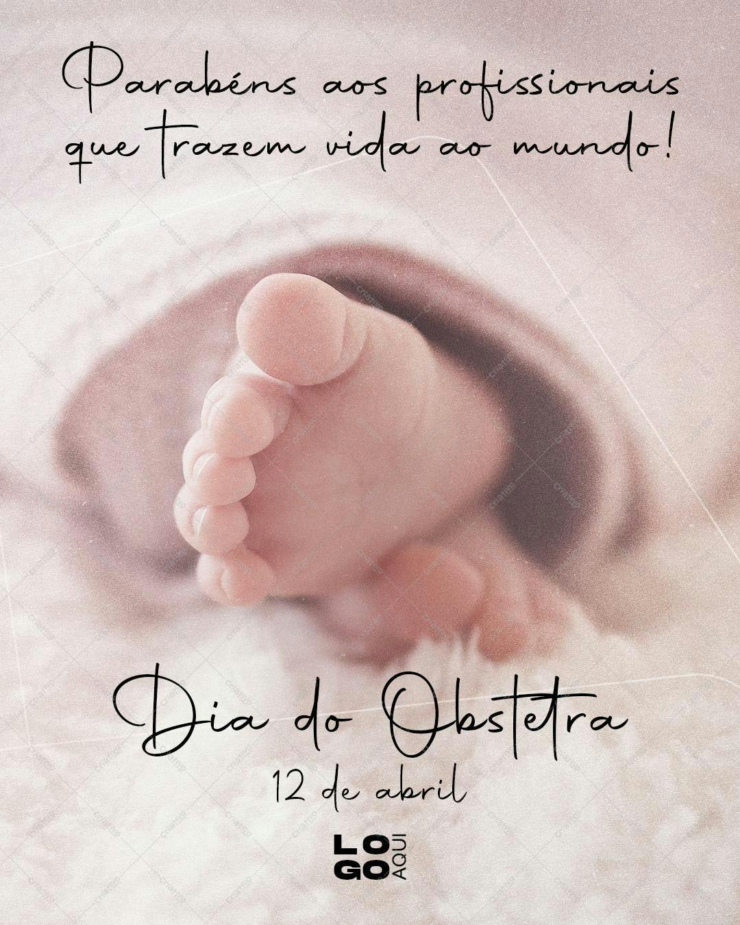 Post para o Dia do Obstetra PSD Editável