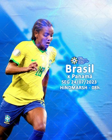 Copa Feminina Futebol Brasil Vs Panamá Social Media PSD Editável