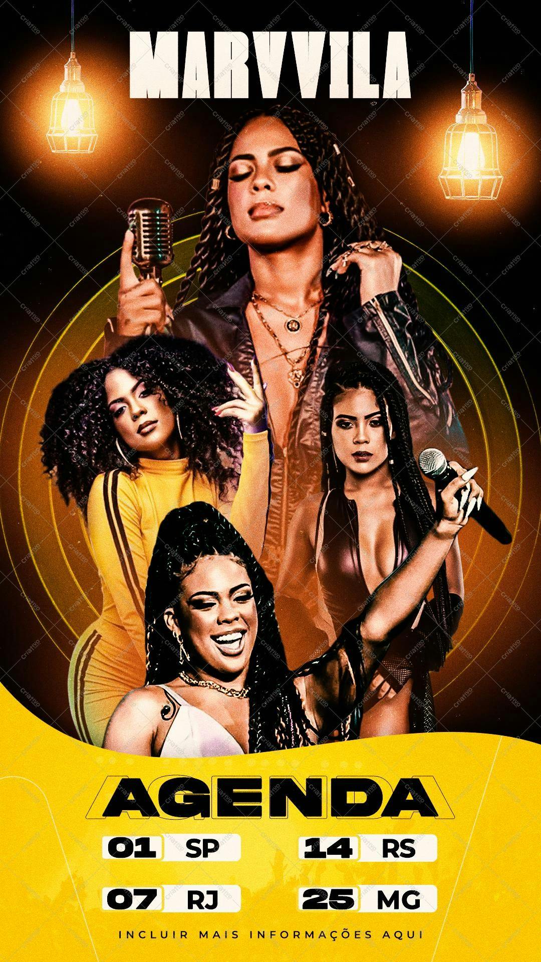 Flyer para Show Musical Marvvila PSD Editável