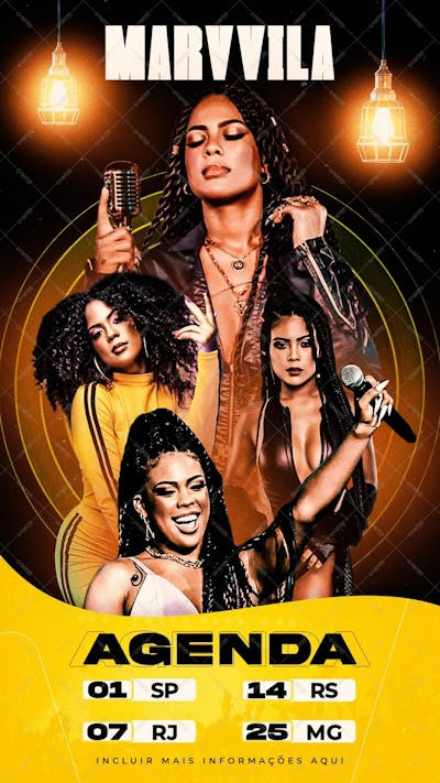 Agenda De Shows , arte editável, imagens inclusas, PSD