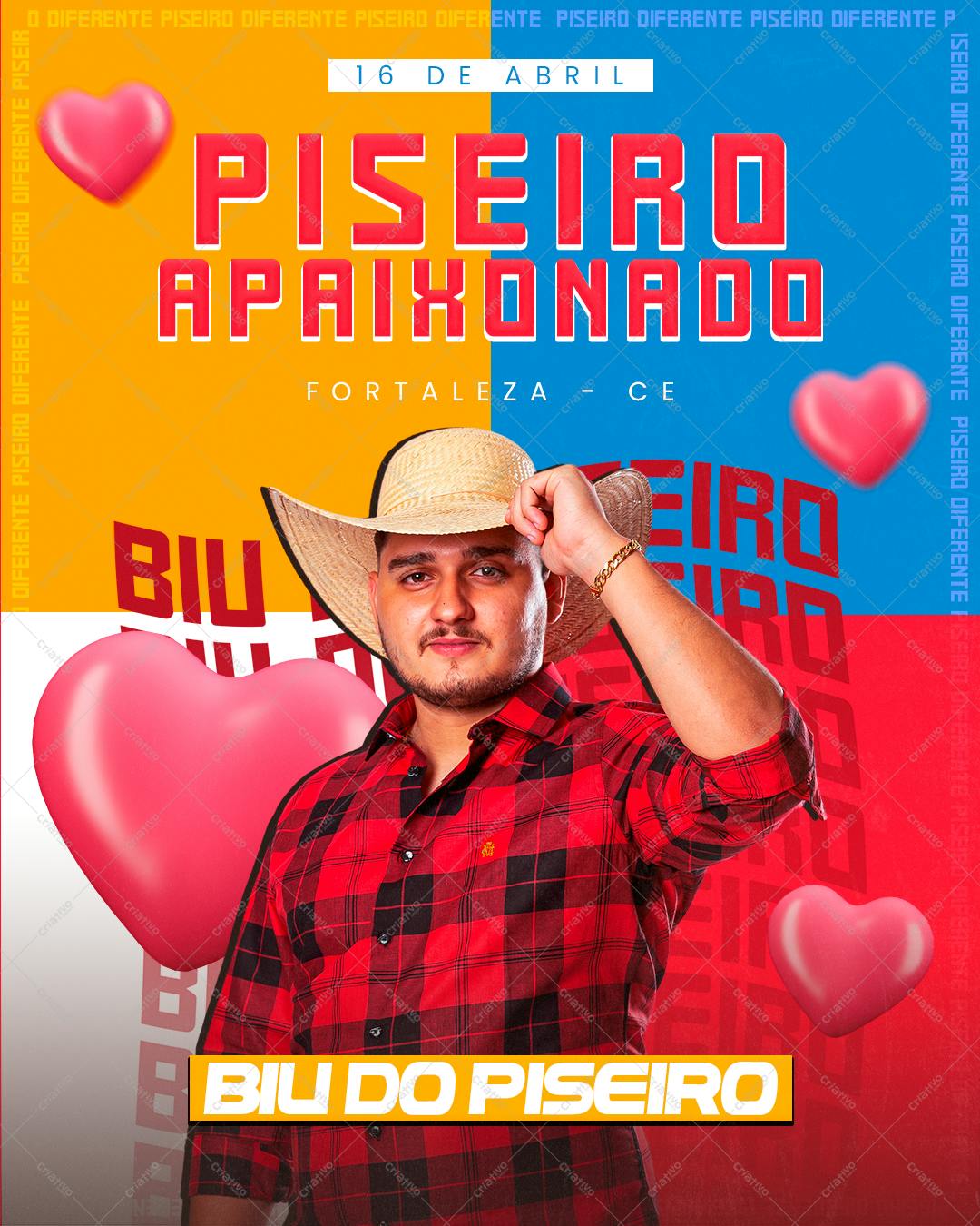 Flyer para Show do Biu do Piseiro PSD Editável