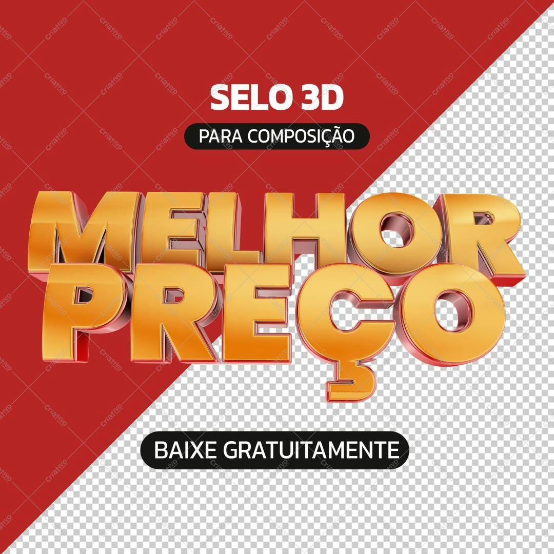 Selo 3D promocional dourado e vermelho melhor preço
