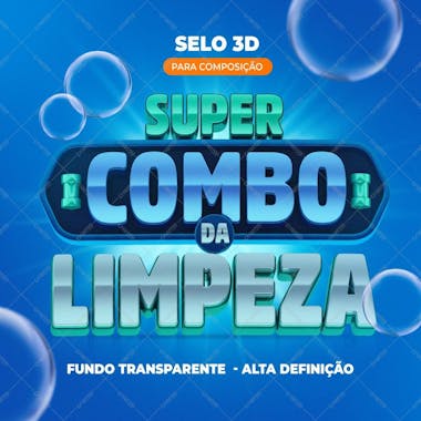 Selo 3d super combo da limpeza