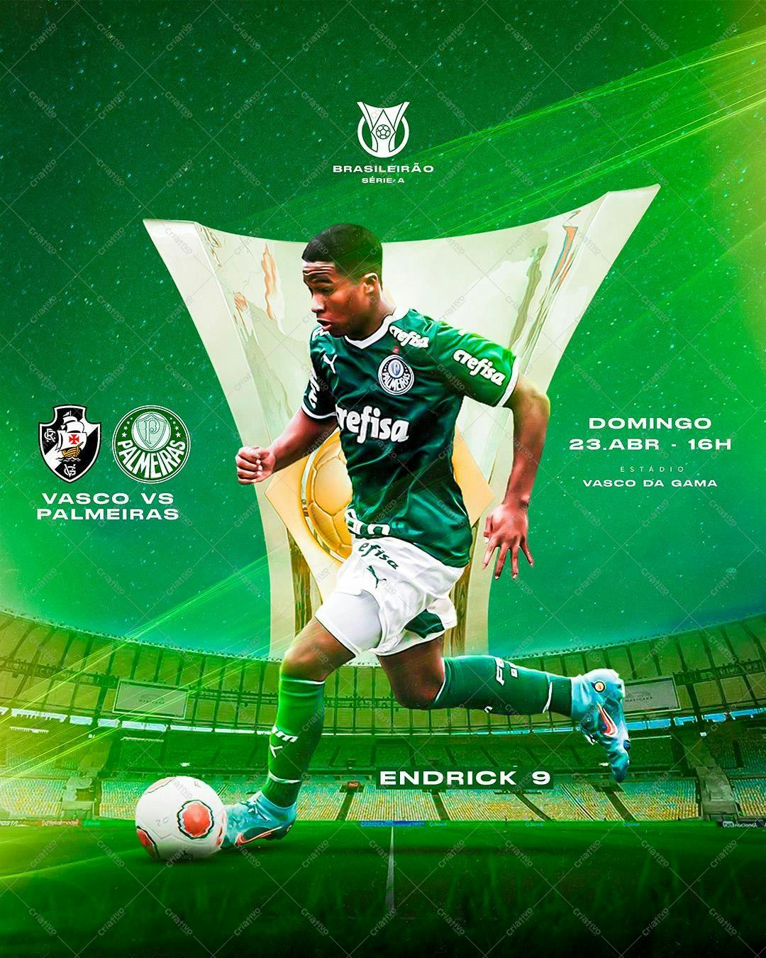 Flyer para Jogo Vasco x Palmeiras PSD Editável