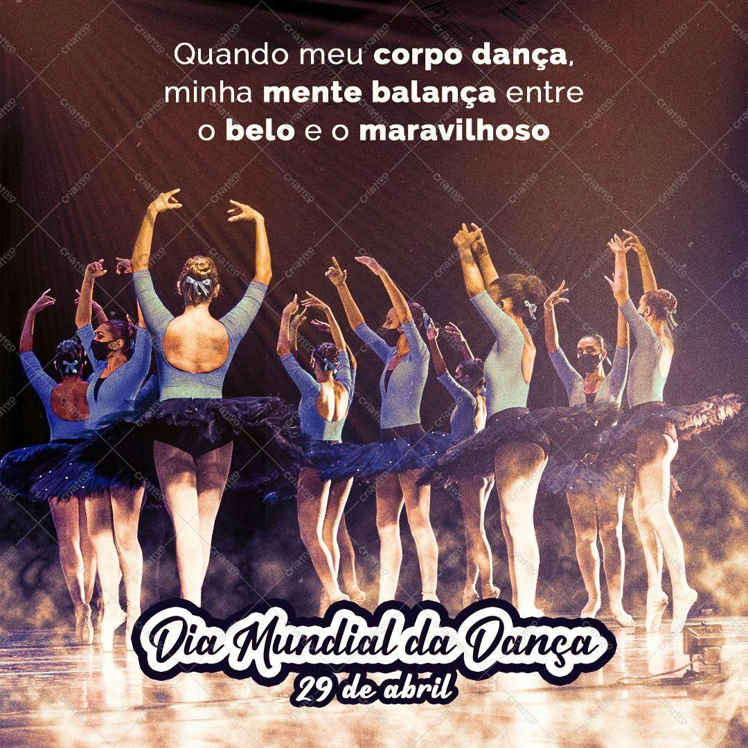 Flyer para o Dia Mundial da Dança PSD Editável