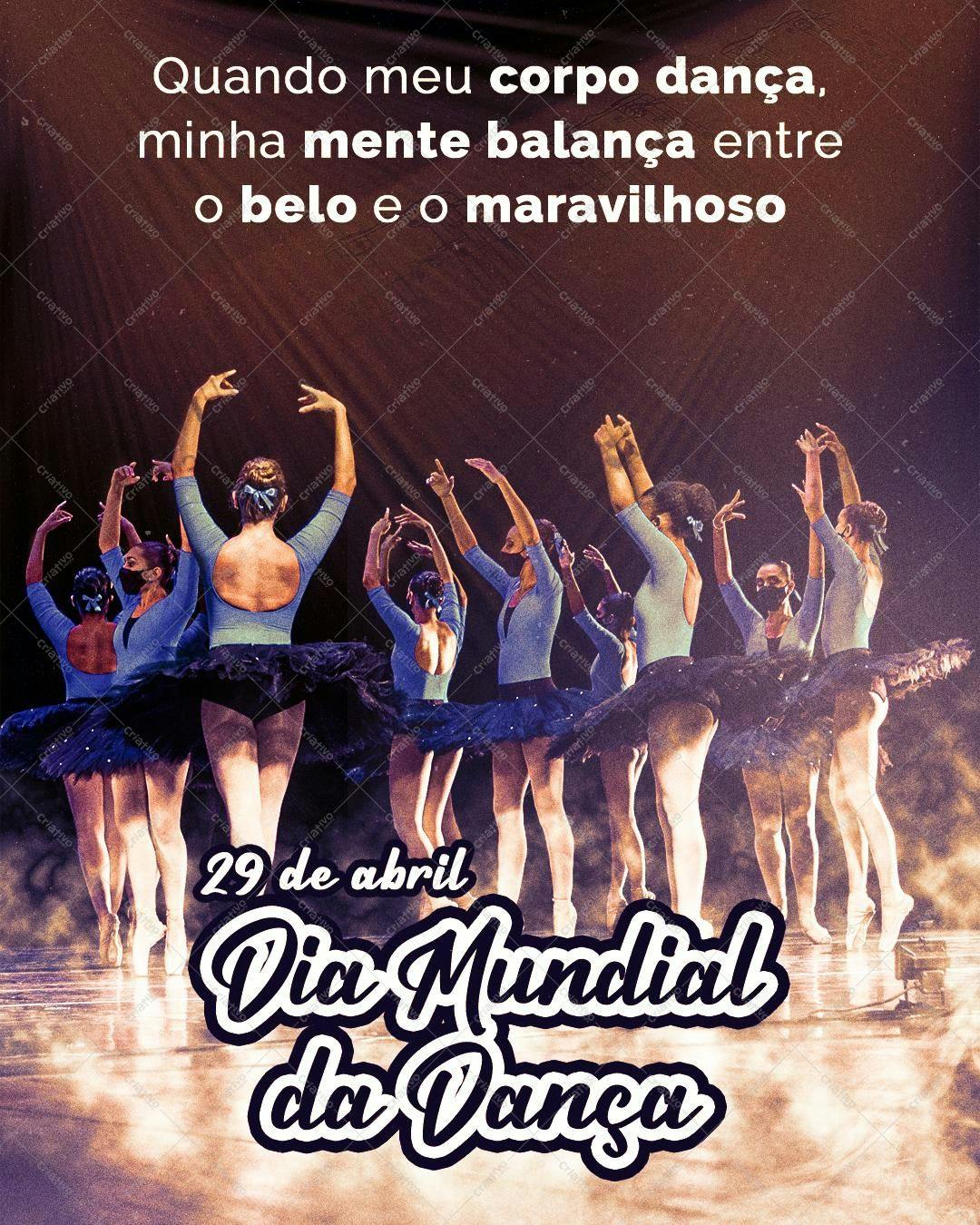 Poster para Dia Mundial da Dança PSD Editável