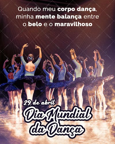 Dia Mundial Da Dança , arte editável, imagens inclusas, PSD