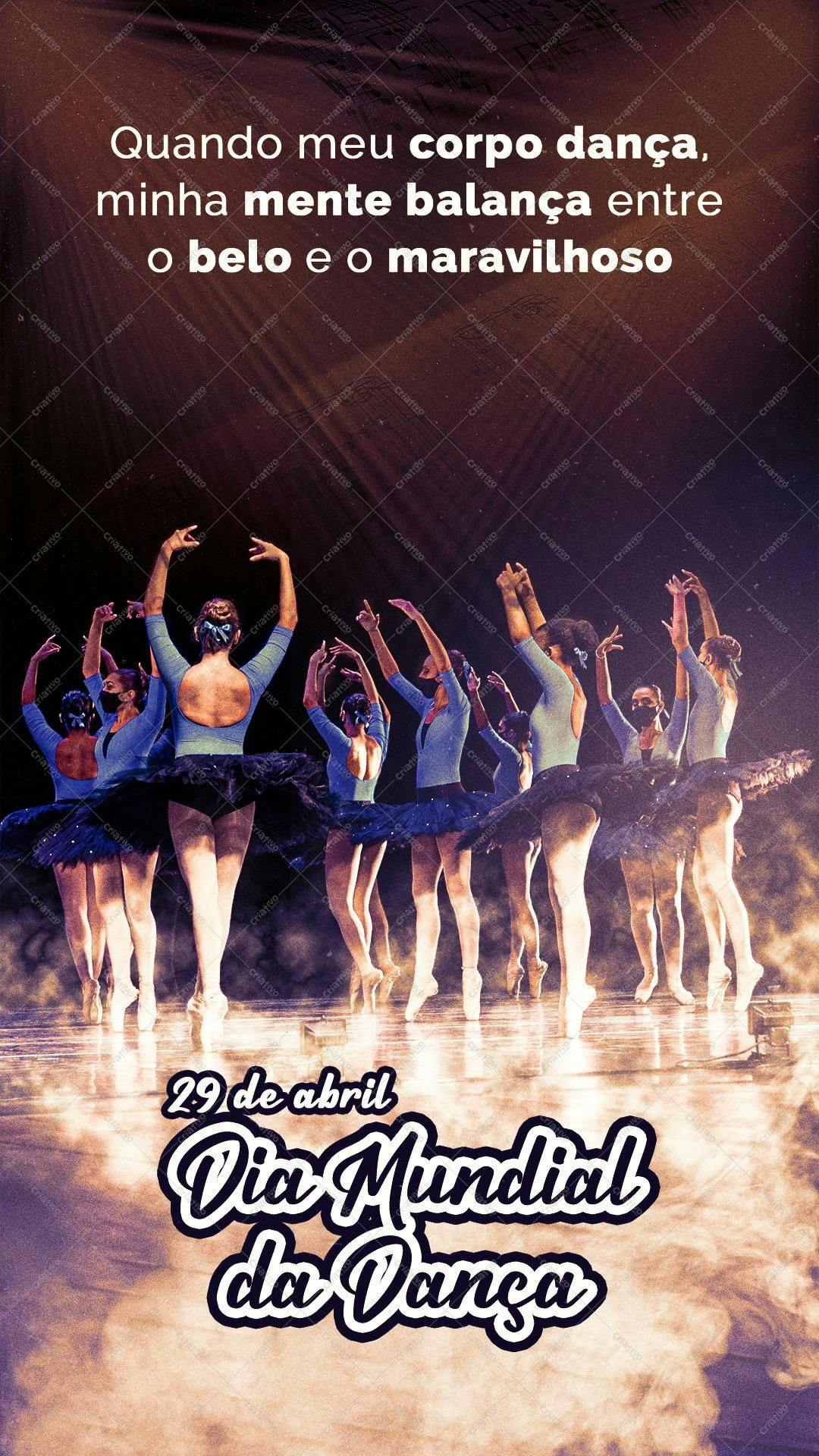 Poster Dia Mundial da Dança PSD Editável