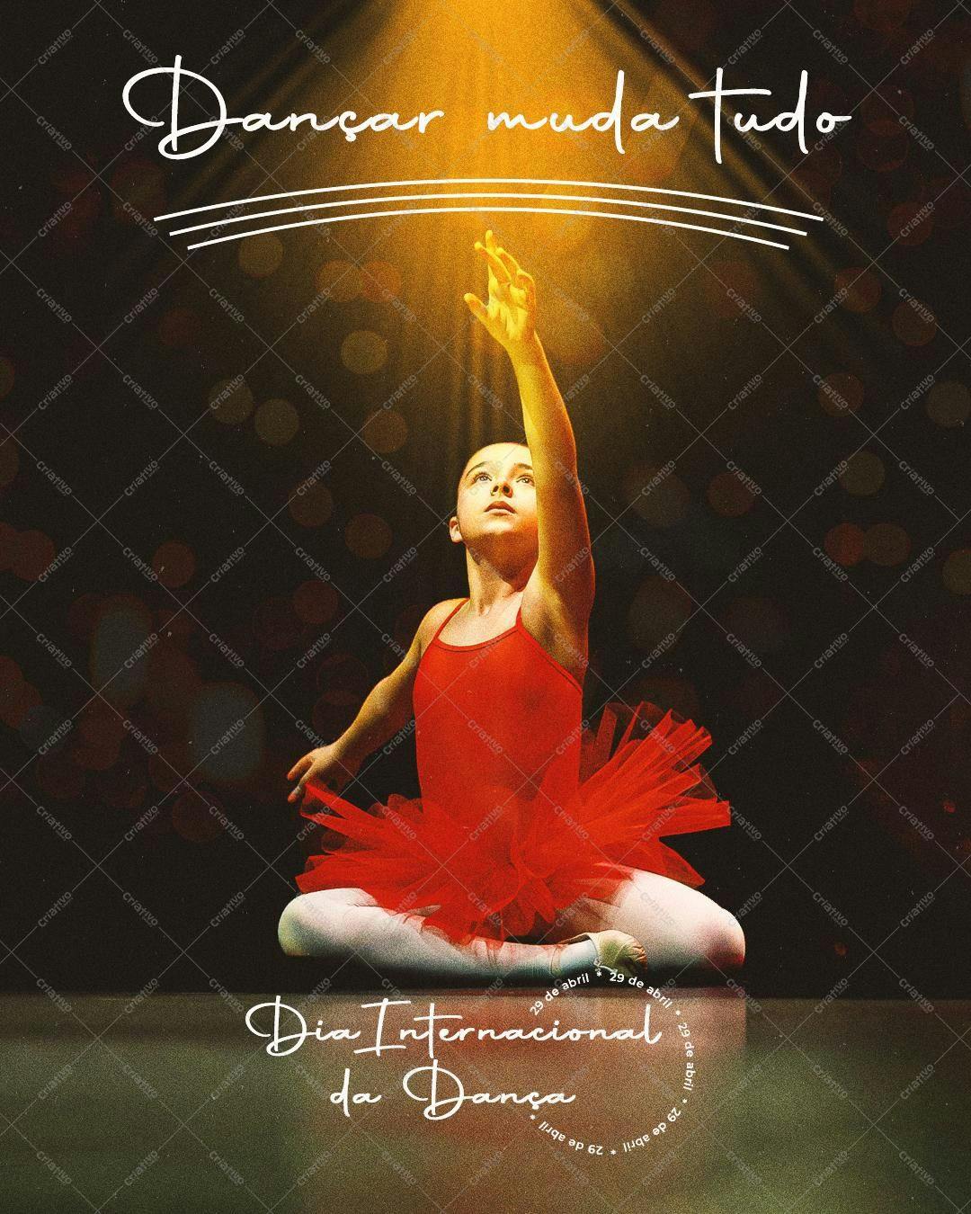 Flyer para o Dia Internacional da Dança PSD Editável