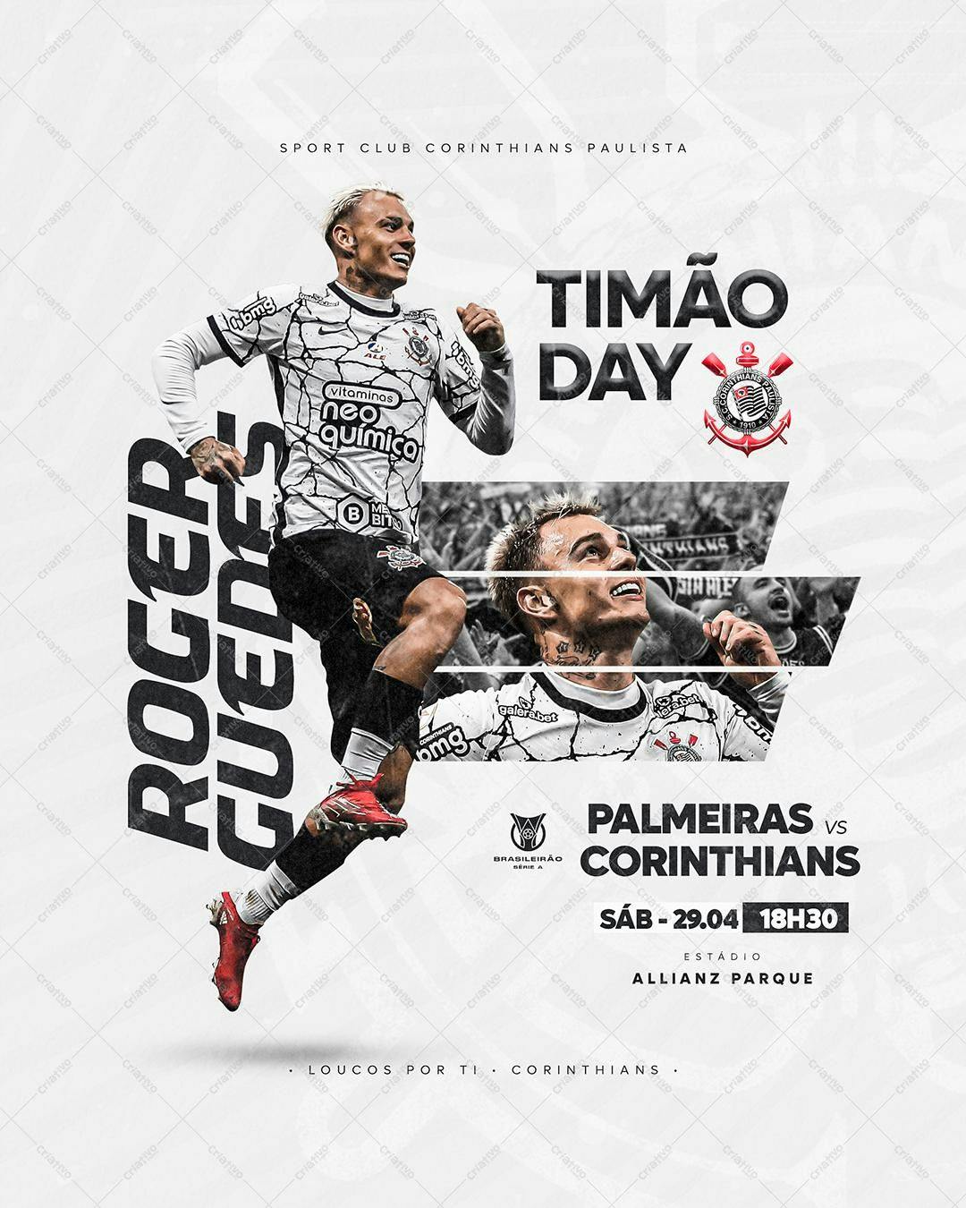 Flyer para Jogo Corinthians x Palmeiras PSD Editável