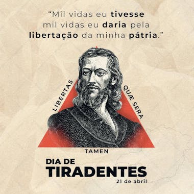 Dia de tiradentes , arte editável, imagens inclusas, psd