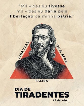 Dia de tiradentes , arte editável, imagens inclusas, psd