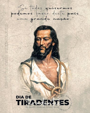 Dia de tiradentes , arte editável, imagens inclusas, psd