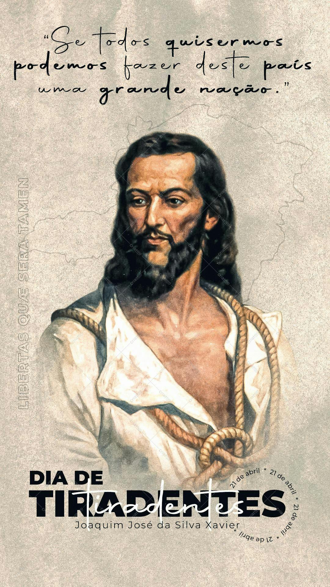 Arte para Dia de Tiradentes PSD Editável