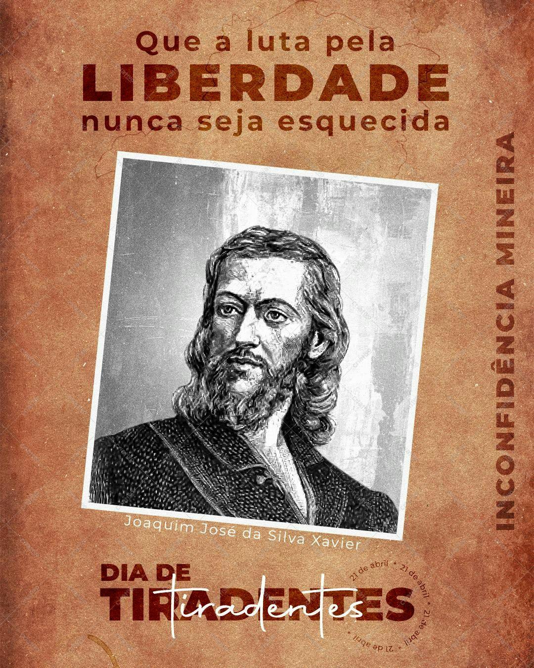Poster para o Dia de Tiradentes PSD Editável