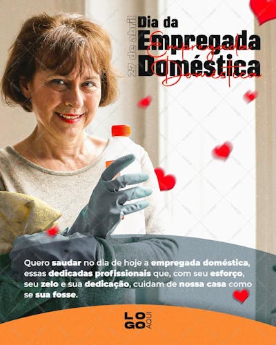 Dia Da Empregada Doméstica , arte editável, imagens inclusas, PSD