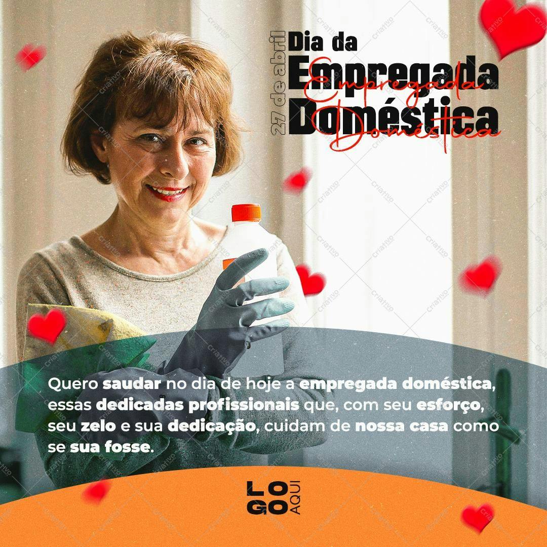 Post para Redes Sociais Dia da Empregada Doméstica PSD Editável