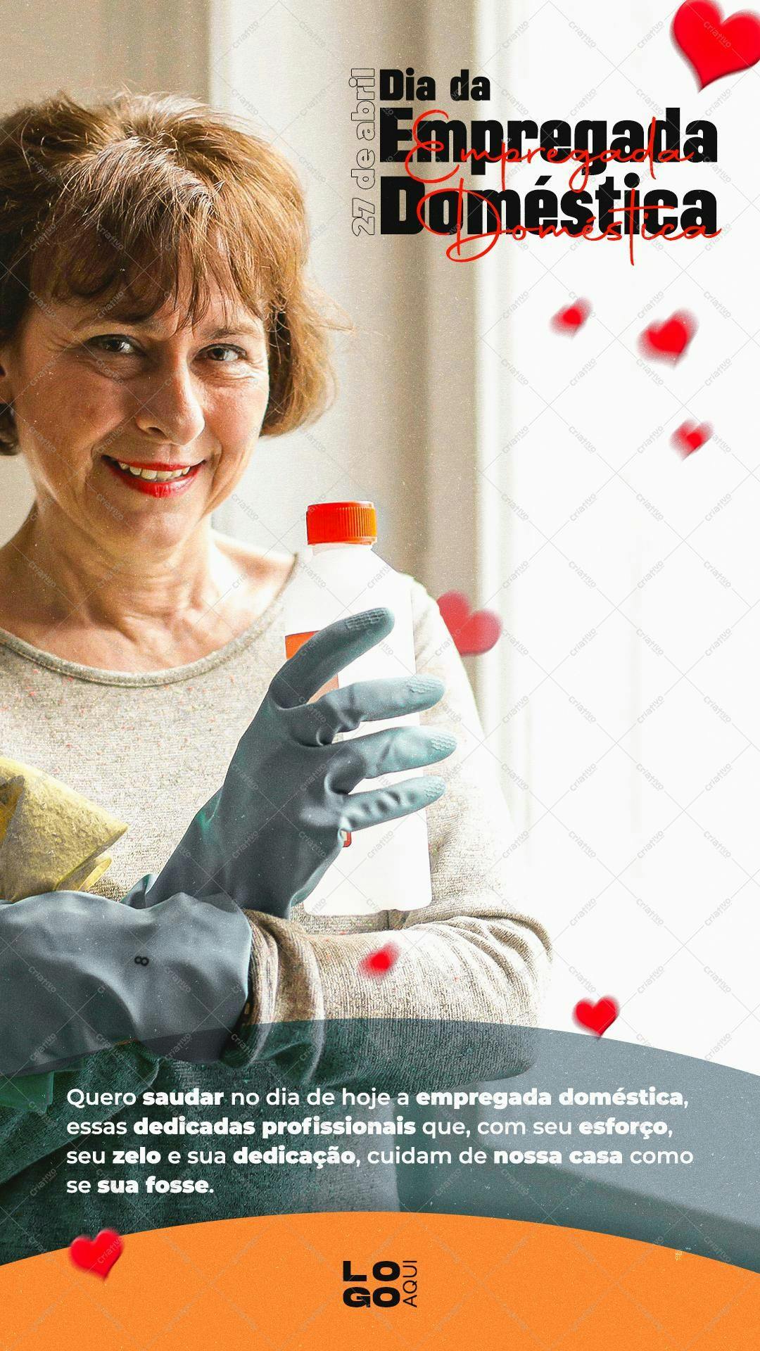 Post para Redes Sociais Dia da Empregada Doméstica PSD Editável