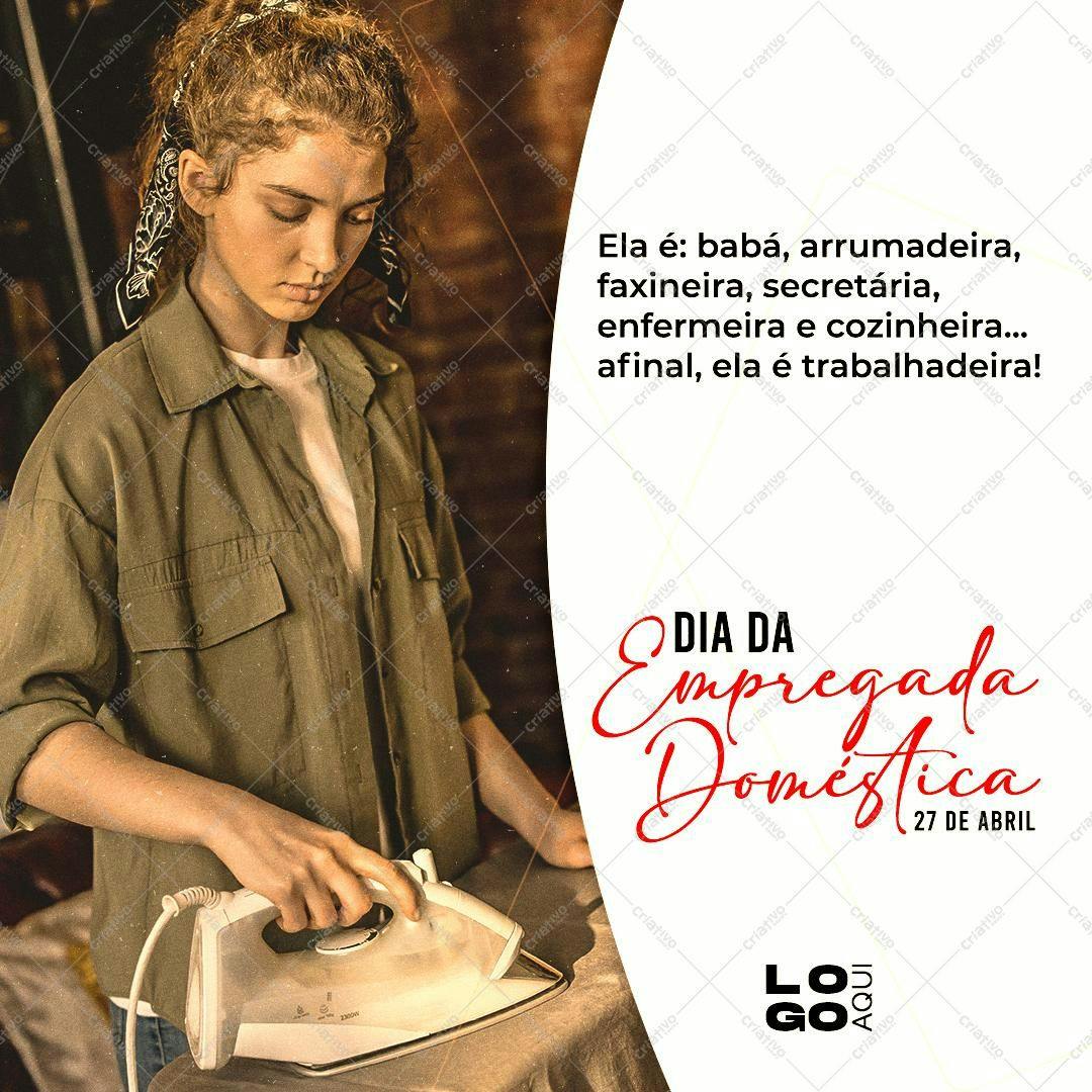 Post para o Dia da Empregada Doméstica PSD Editável