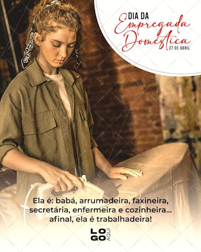 Dia Da Empregada Doméstica , arte editável, imagens inclusas, PSD