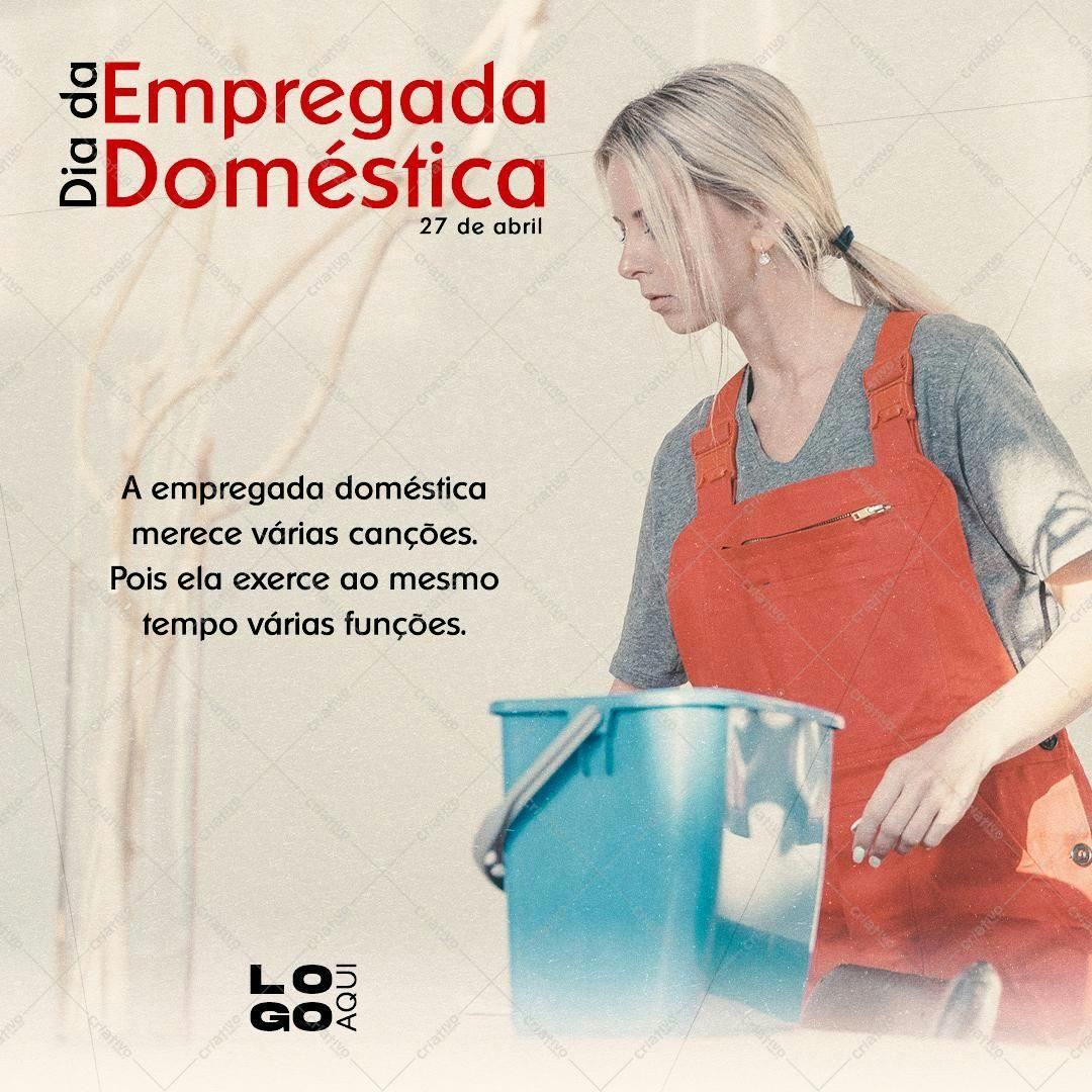 Post para o Dia da Empregada Doméstica PSD Editável