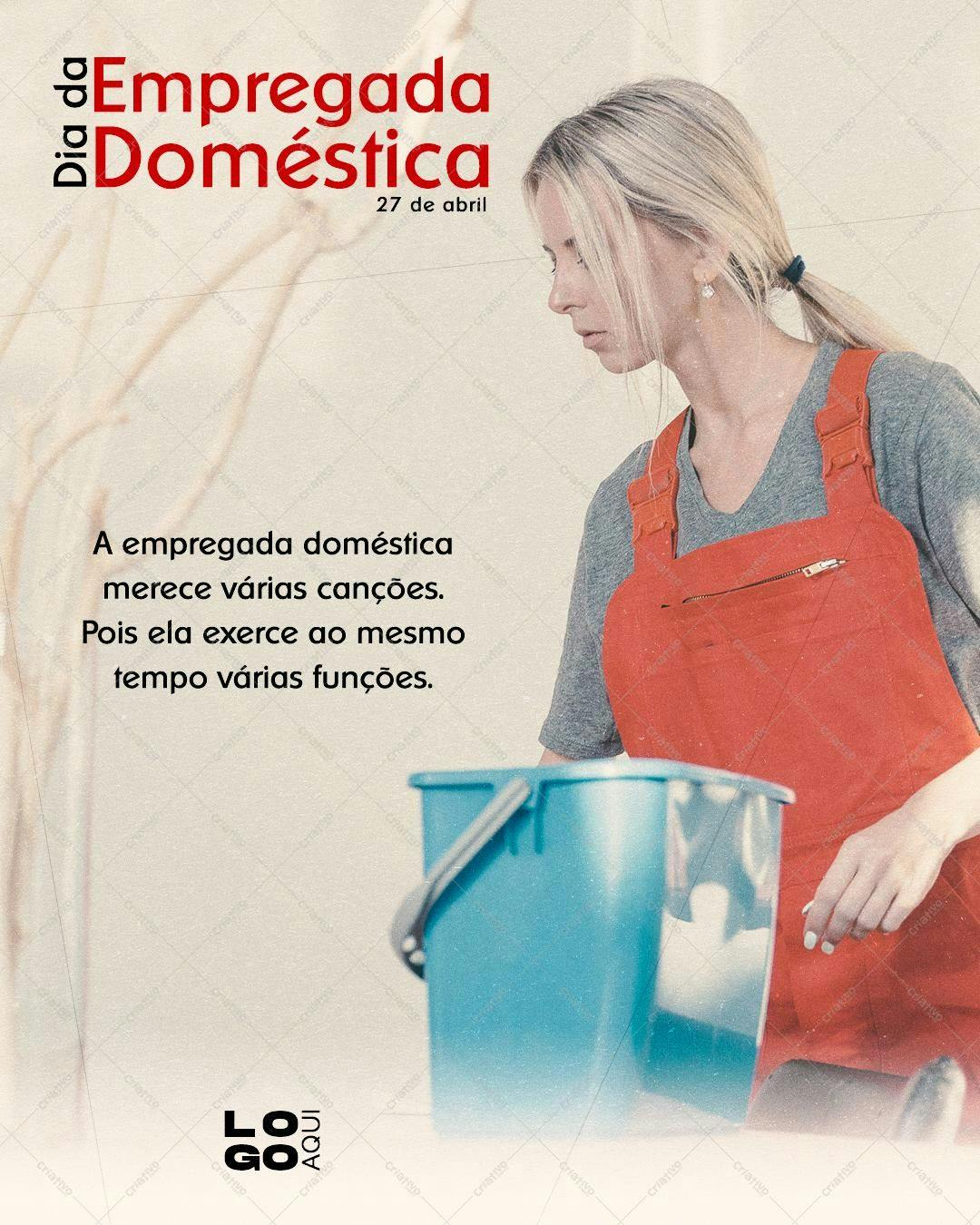 Post para o Dia da Empregada Doméstica PSD Editável
