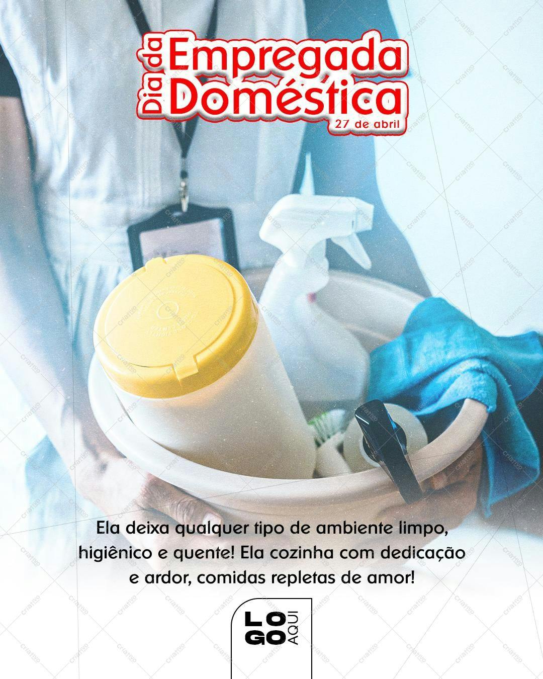 Post para Redes Sociais Dia da Empregada Doméstica PSD Editável