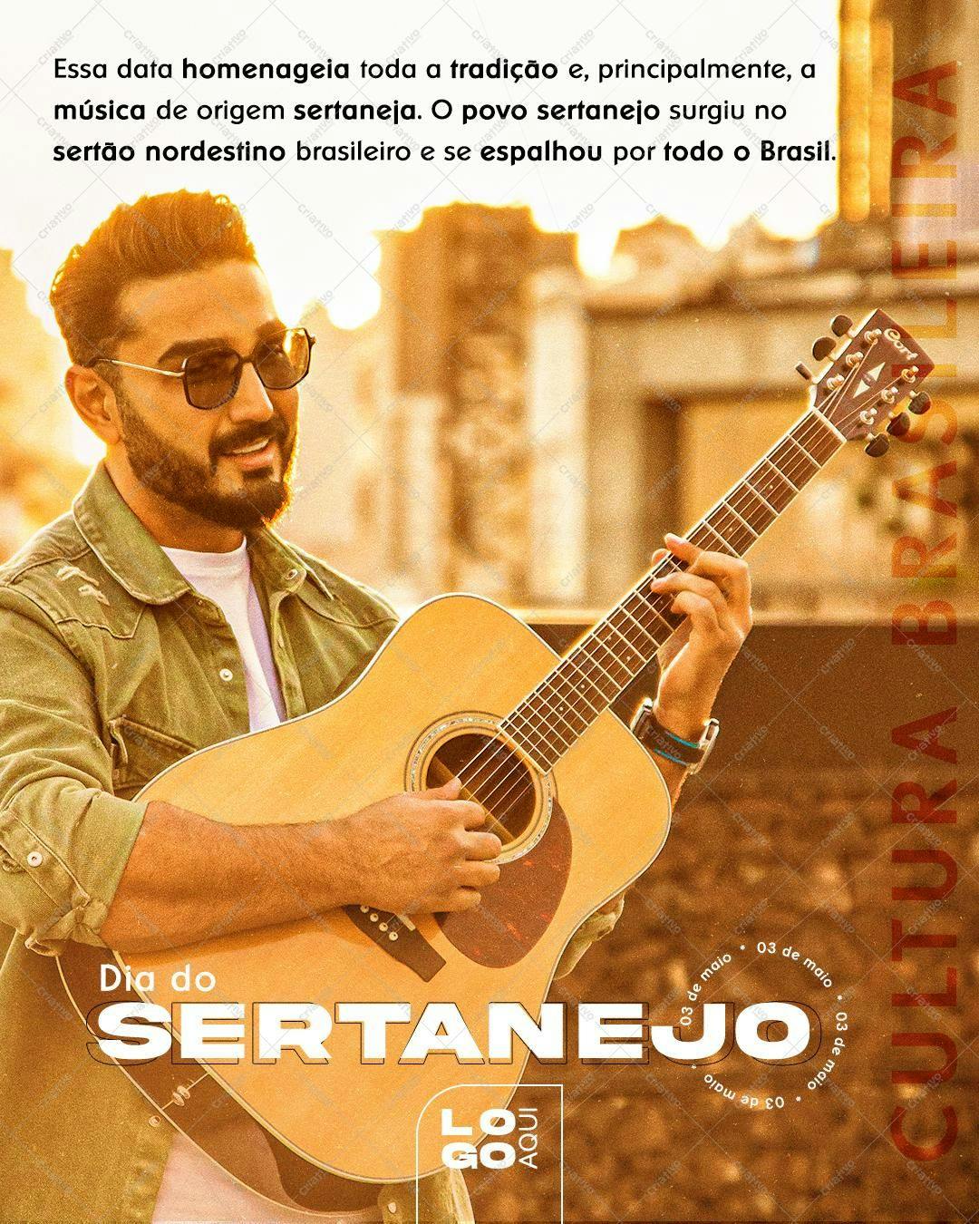 Flyer para o Dia do Sertanejo PSD Editável