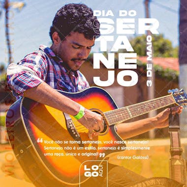 Dia do sertanejo , arte editável, imagens inclusas, psd