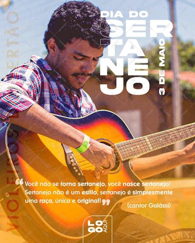 Dia Do Sertanejo , arte editável, imagens inclusas, PSD