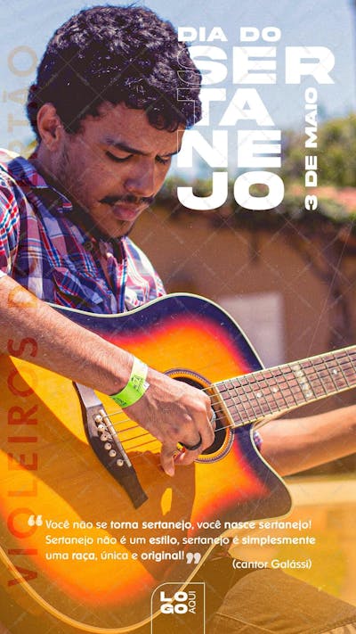 Dia Do Sertanejo , arte editável, imagens inclusas, PSD