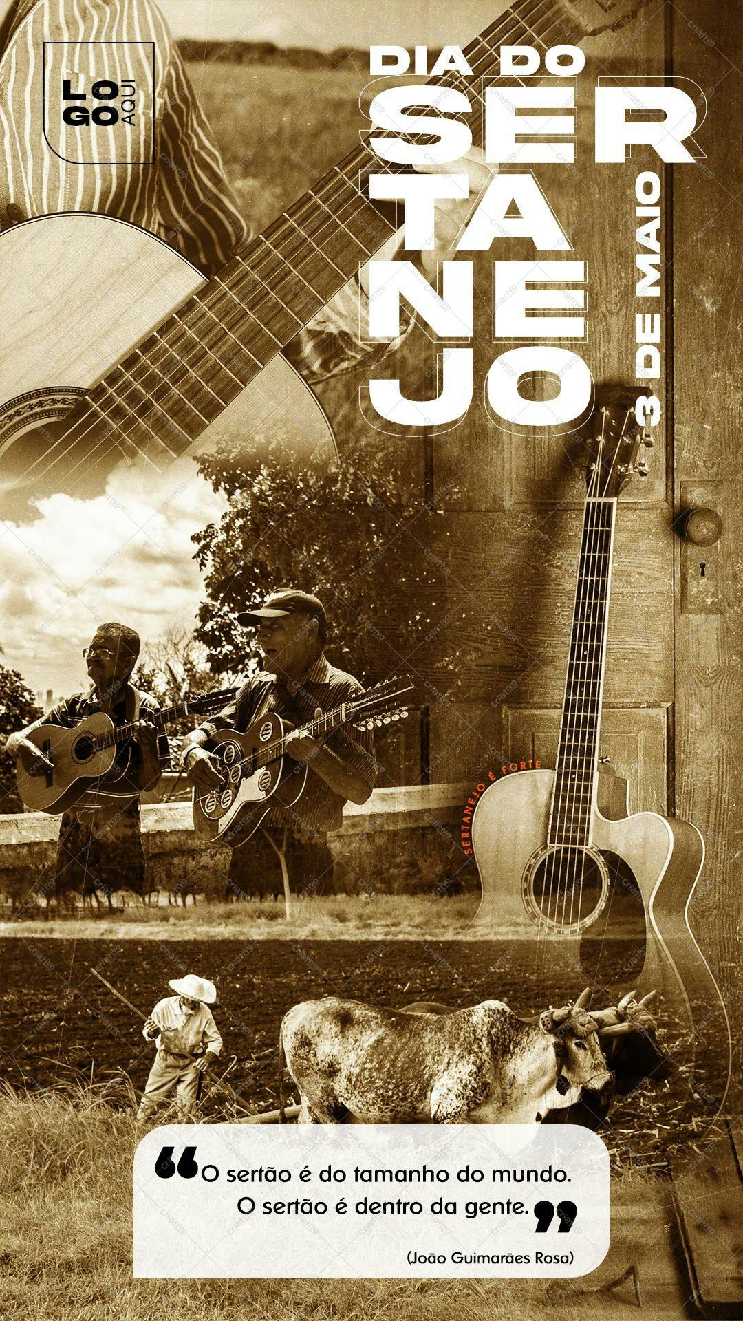 Flyer para o Dia do Seresteiro PSD Editável