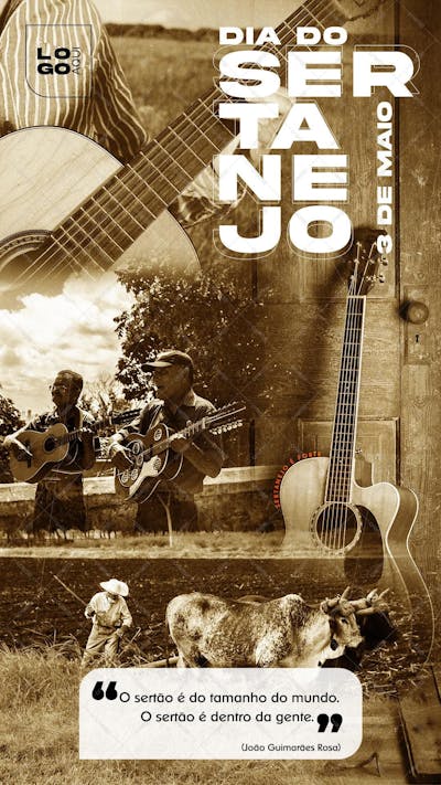 Dia Do Sertanejo , arte editável, imagens inclusas, PSD